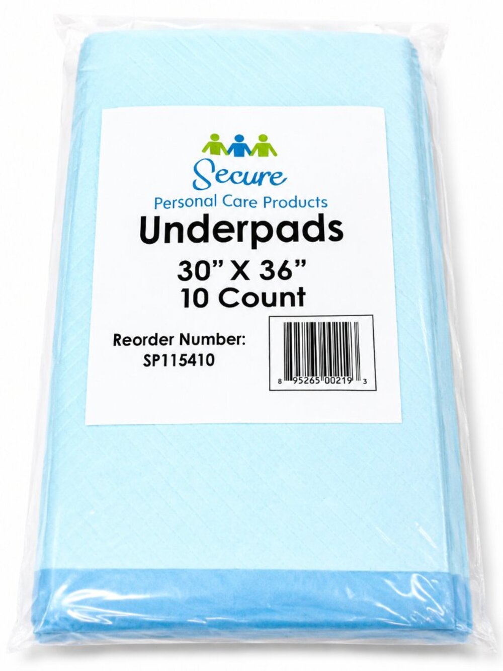 TotalDry Underpad Size 10 30x36" Blue Heavy Absorb Fluff/Polymer Disposable 30